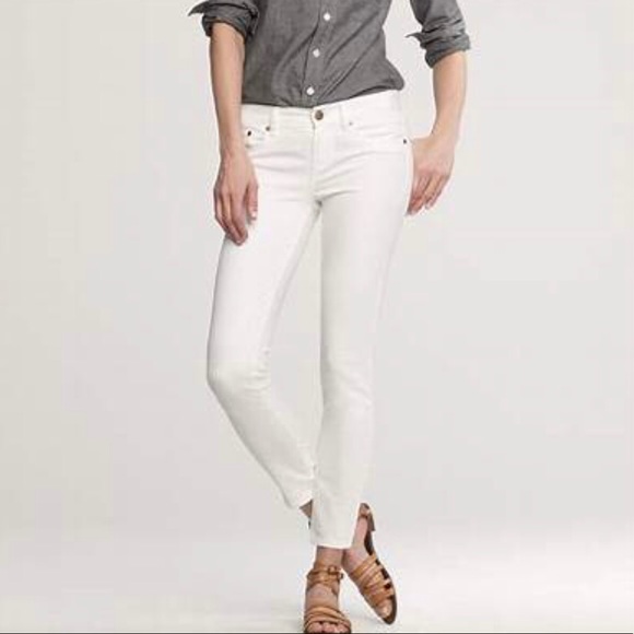 J. Crew -  white denim stretch jeans - Picture 1 of 5